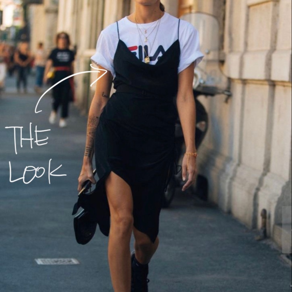 Black Satin Slip Dress